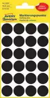 ETIKET AZ 3003 ROND 18MM ZWART 96STUKS