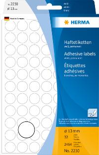 ETIKET HERMA 2230 ROND 13MM WIT