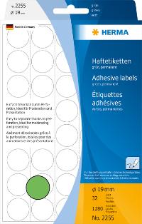 ETIKET HERMA 2255 ROND 19MM GROEN