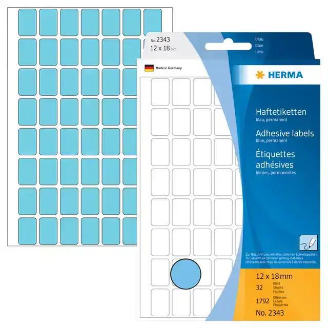 ETIKET HERMA 2343 12X18MM BLAUW
