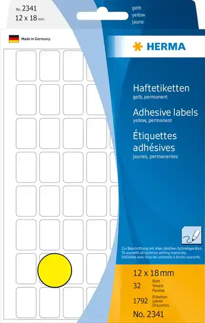 ETIKET HERMA 2341 12X18MM GEEL
