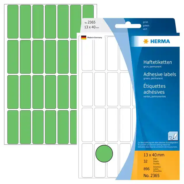 ETIKET HERMA 2365 13X40MM GROEN