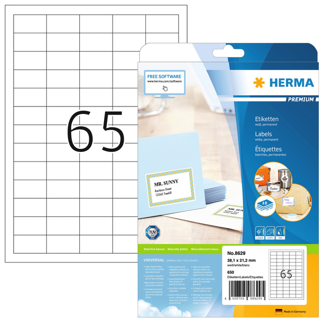 ETIKET HERMA 8629 38.1X21.2MM PREMIUM