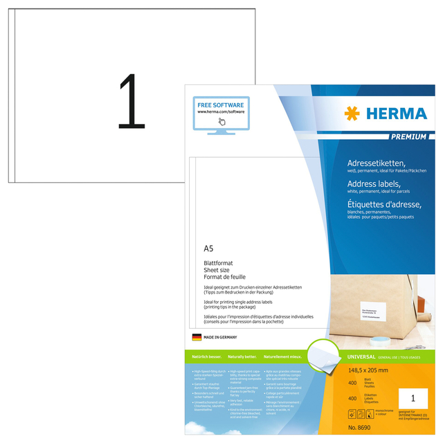 ETIKET HERMA 8690 148.5X205MM PREMIUM