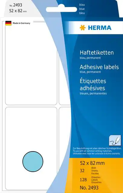ETIKET HERMA 2493 52X82MM BLAUW
