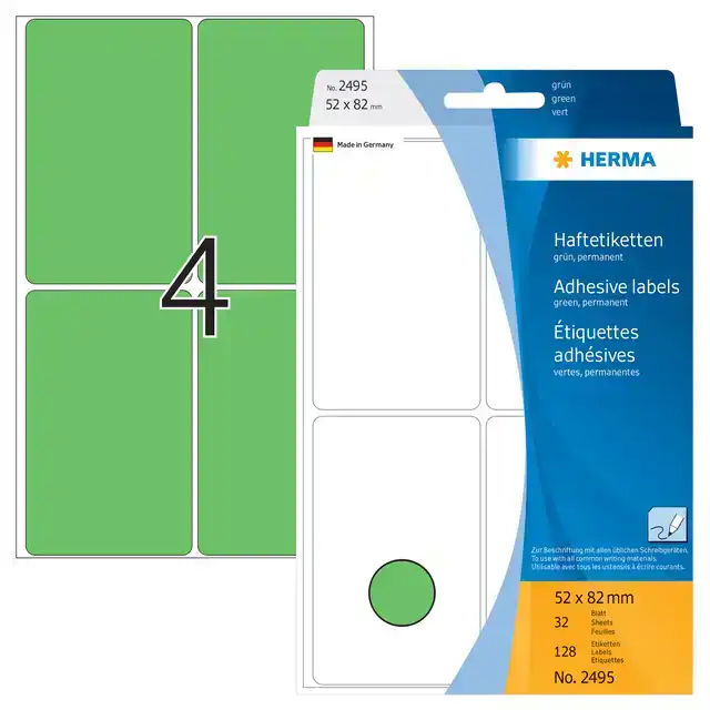 ETIKET HERMA 2495 52X82MM GROEN