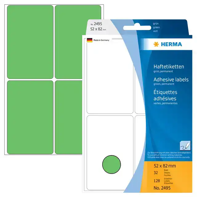 ETIKET HERMA 2495 52X82MM GROEN