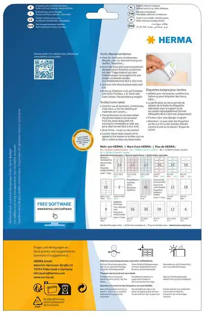 NAAMBADGE ETIKET HERMA 4512 63.5X29.6MM