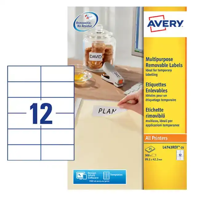 ETIKET AVERY L4743REV-25 99.1X42.3MM