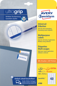 ETIKET AZ 4780 48.5X25.4MM WIT