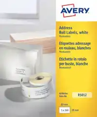 ETIKET AVERY R5012 THERMISCH 89X28MM