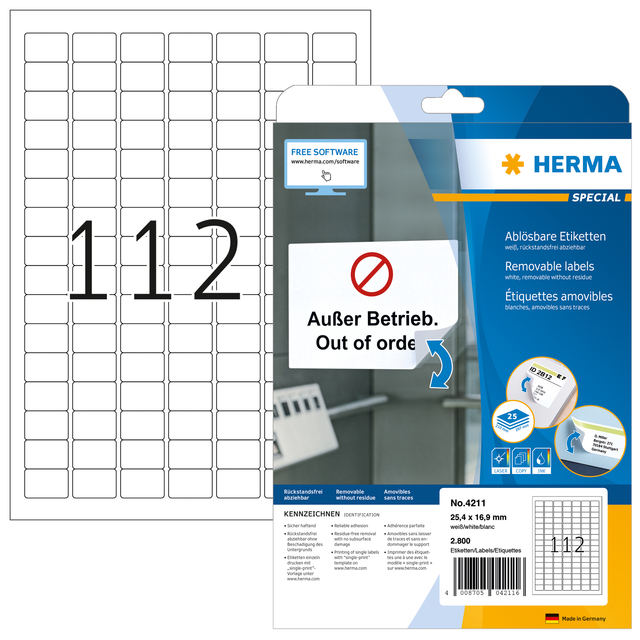 ETIKET HERMA 4211 25.4X16.9MM
