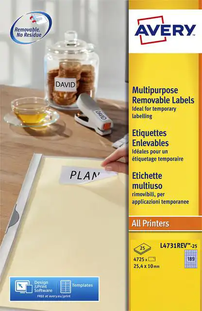 ETIKET AVERY L4743REV-25 99.1X42.3MM