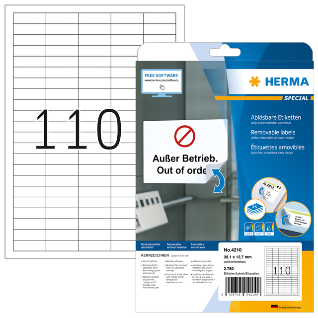 ETIKET HERMA 4210 38.1X12.7MM