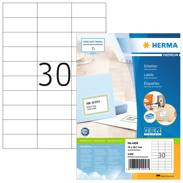 ETIKET HERMA 4456 70X29.7MM PREMIUM WIT