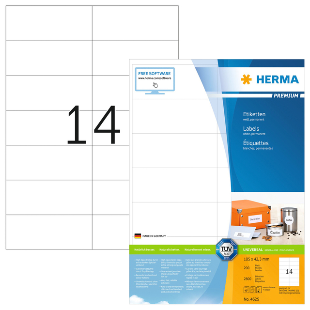 ETIKET HERMA 4625 105X42.3MM PREMIUM