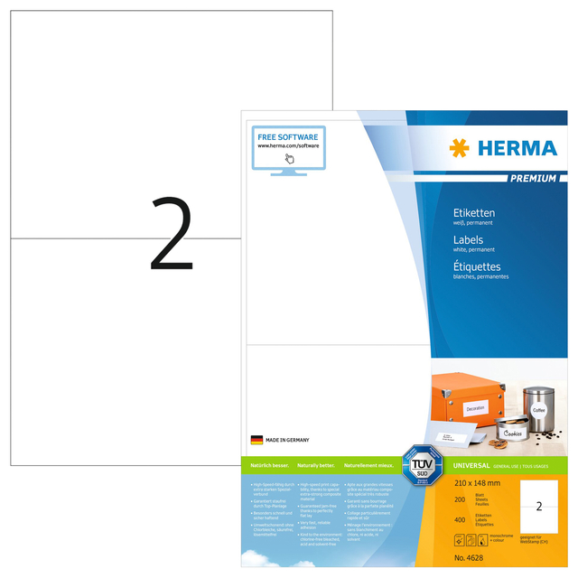 ETIKET HERMA 4628 210X148MM A5 PREM WIT