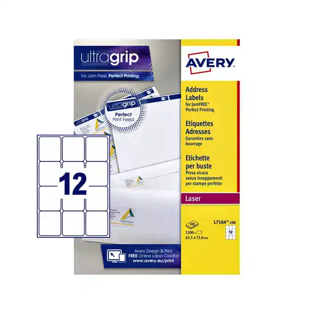 ETIKET AVERY L7164 63.5X72MM WIT
