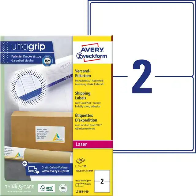 ETIKET AVERY L7168-100 199.6X143.5MM
