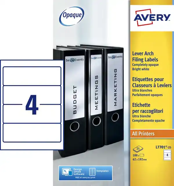 RUGETIKET AVERY BREED 62X192MM