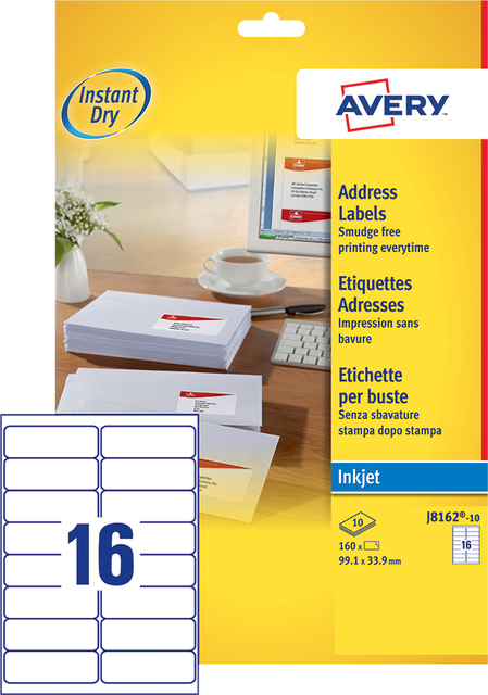 ETIKET AVERY J8162-100 99.1X33.9MM WIT