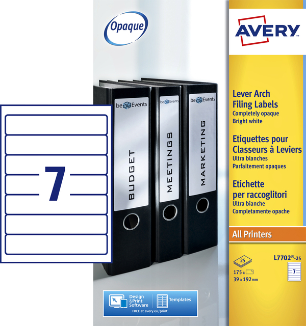 RUGETIKET AVERY SMAL 39X192MM
