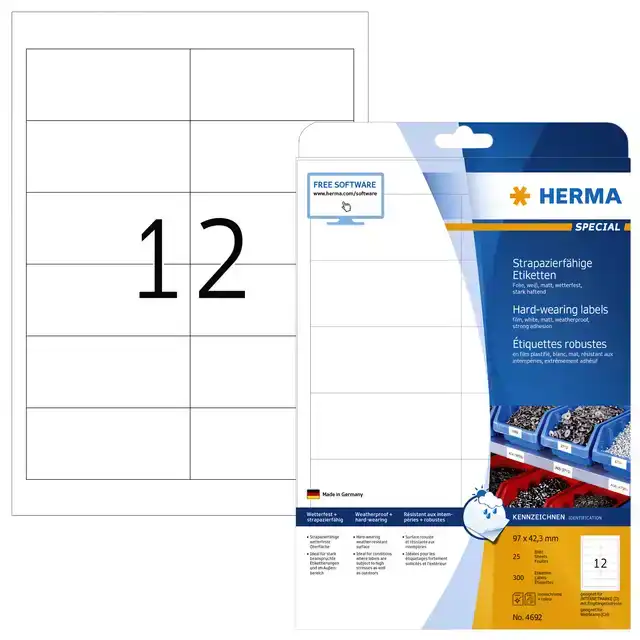 ETIKET HERMA 4692 97X42.3MM FOLIE 300ST