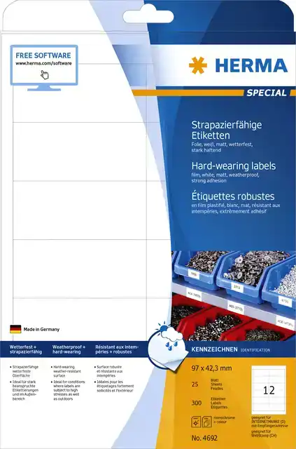 ETIKET HERMA 4692 97X42.3MM FOLIE 300ST