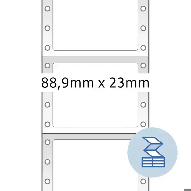 ETIKET HERMA 8160 88.9X23MM 1-BAANS WIT