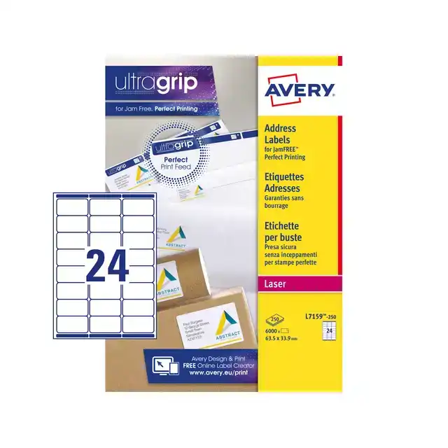 ETIKET AVERY L7159-250 63.5X33.9MM WIT