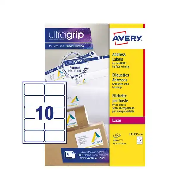 ETIKET AVERY L7173-250 99.1X57MM WIT