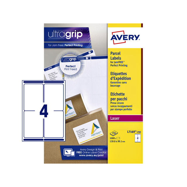 ETIKET AVERY L7169-250 99.1X139MM WIT