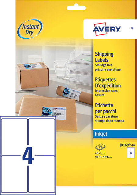 ETIKET AVERY J8169-10 99.1X139MM WIT