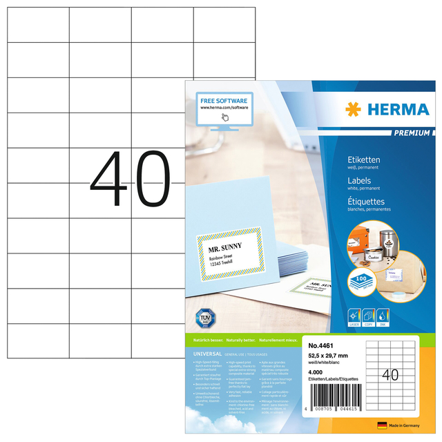 ETIKET HERMA 4461 52.5X29.7MM PREM WIT