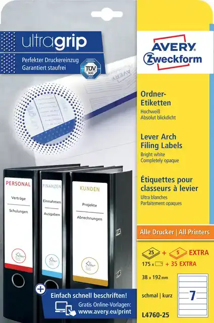 RUGETIKET AVERY SMAL 38X192MM