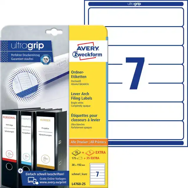 RUGETIKET AVERY SMAL 38X192MM
