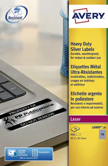 ETIKET AVERY L6009-20 45.7X21.2MM