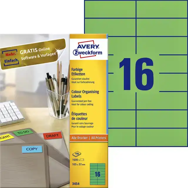 ETIKET AZ 3454 105X37MM GROEN 1600STUKS