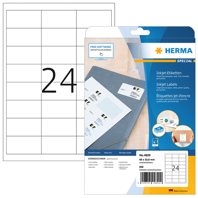 ETIKET HERMA 4820 66X33.8MM WIT