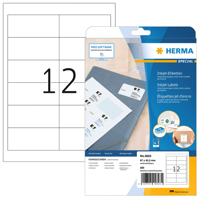 ETIKET HERMA 4823 96.5X42.3MM WIT