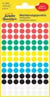 ETIKET AZ 3090 ROND 8MM ASSORTI