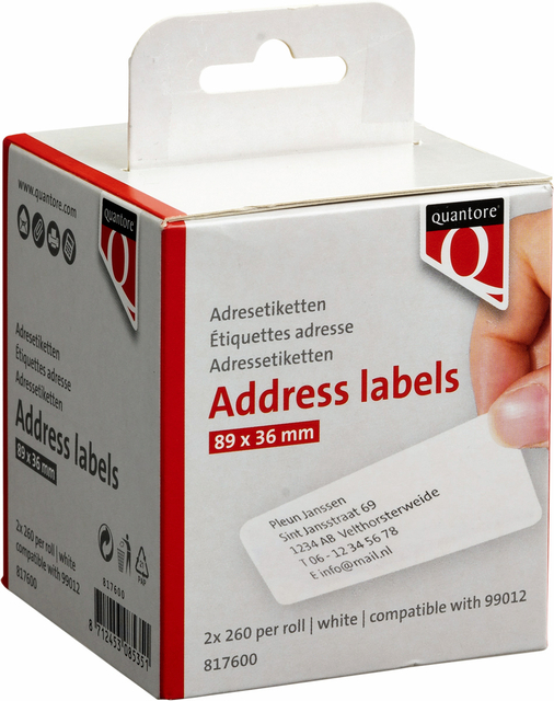LABEL ETIKET QUANTORE 99012 36X89MM
