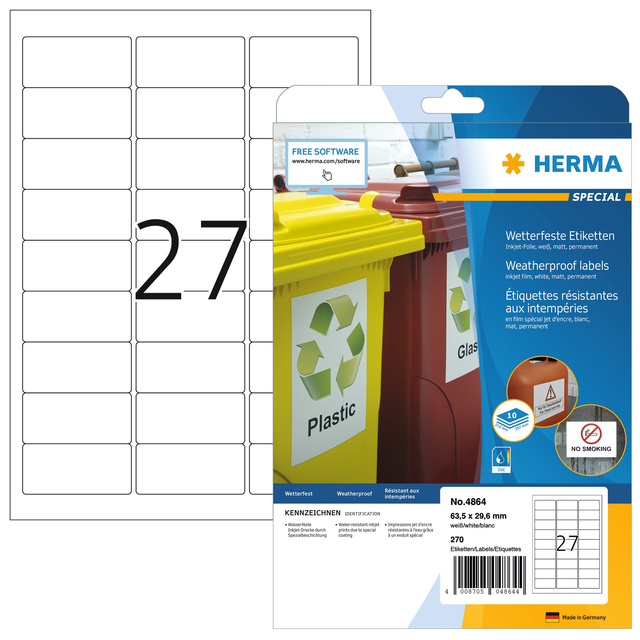 ETIKET HERMA 4864 63.5X29.6MM POLYESTER