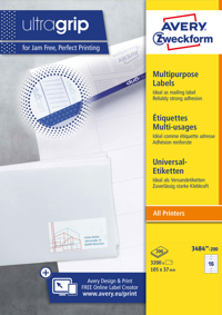 ETIKET AZ 3484 105X37MM WIT 3200STUKS