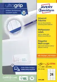 ETIKET AZ 3474-200 70X37MM WIT