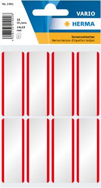 NAAMBADGE HERMA 1902 54X19MM WIT ROOD
