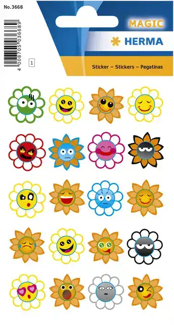 ETIKET HERMA 3668 CRAZY ZONNEN PUFFY