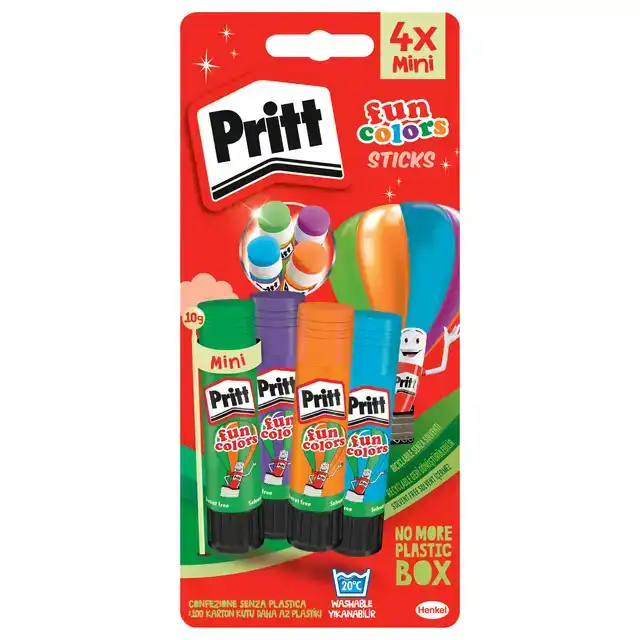 LIJMSTIFT PRITT STICK 10GR FUN COLORS