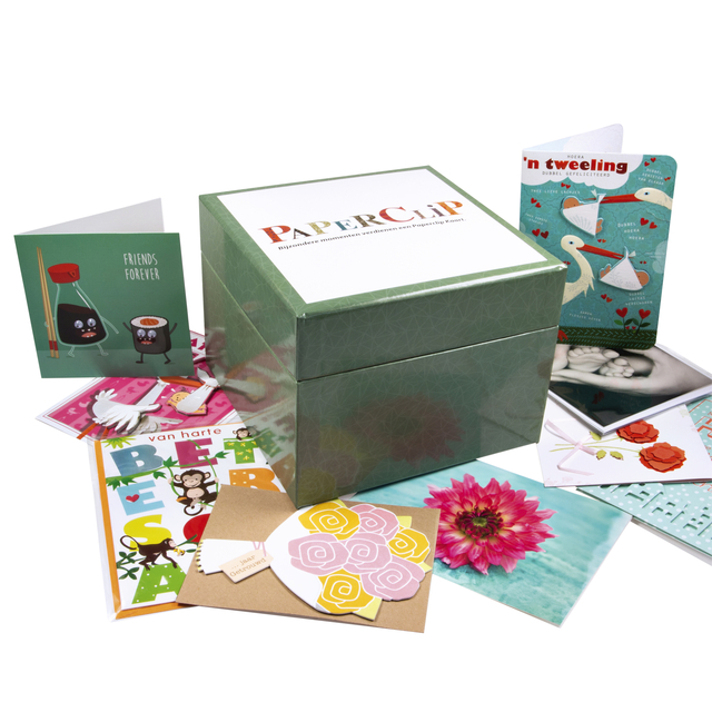 WENSKAARTENBOX PAPERCLIP DIVERSE