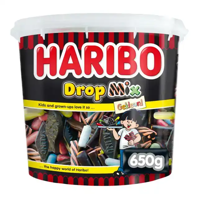 DROP HARIBO MIX GEKLEURD 650 GRAM